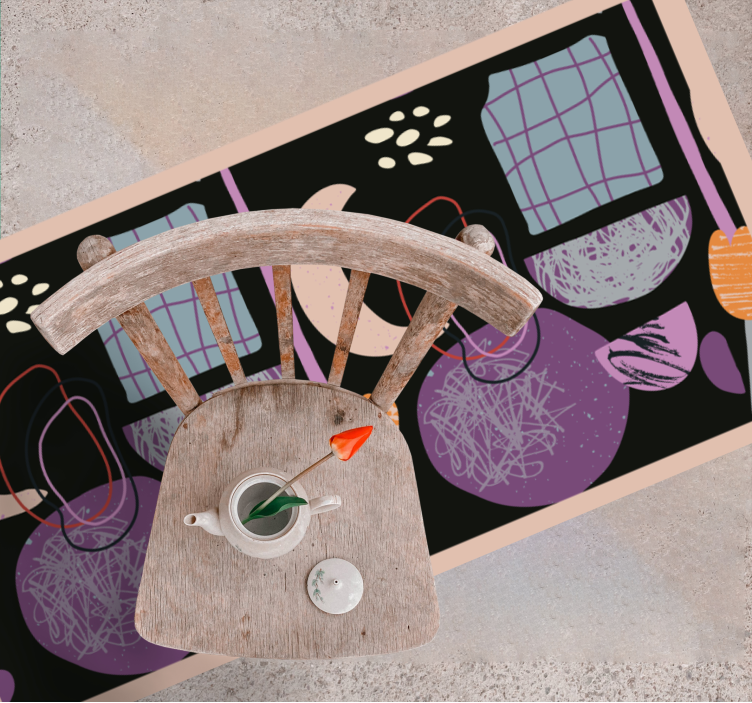 moderný vinylový koberec nočné geometrické prvky - Tenstickers