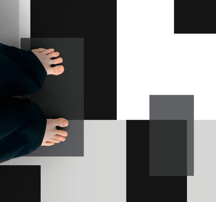 Moderný vinylový koberec s abstraktným štvorcovým vzorom - Tenstickers