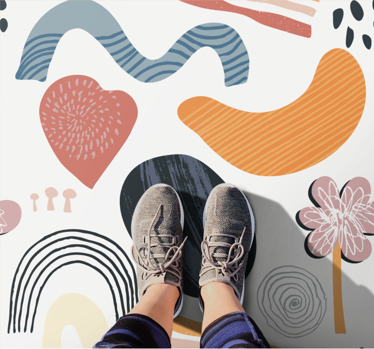 moderný vinylový koberec súbor abstraktných tvarov - Tenstickers