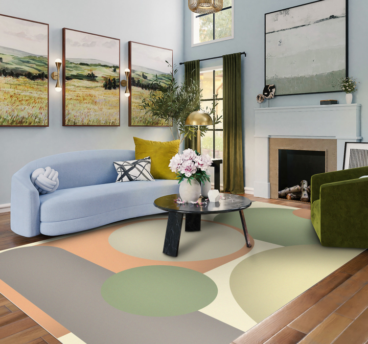 moderný vinylový koberec súčasné kruhové vzory - Tenstickers