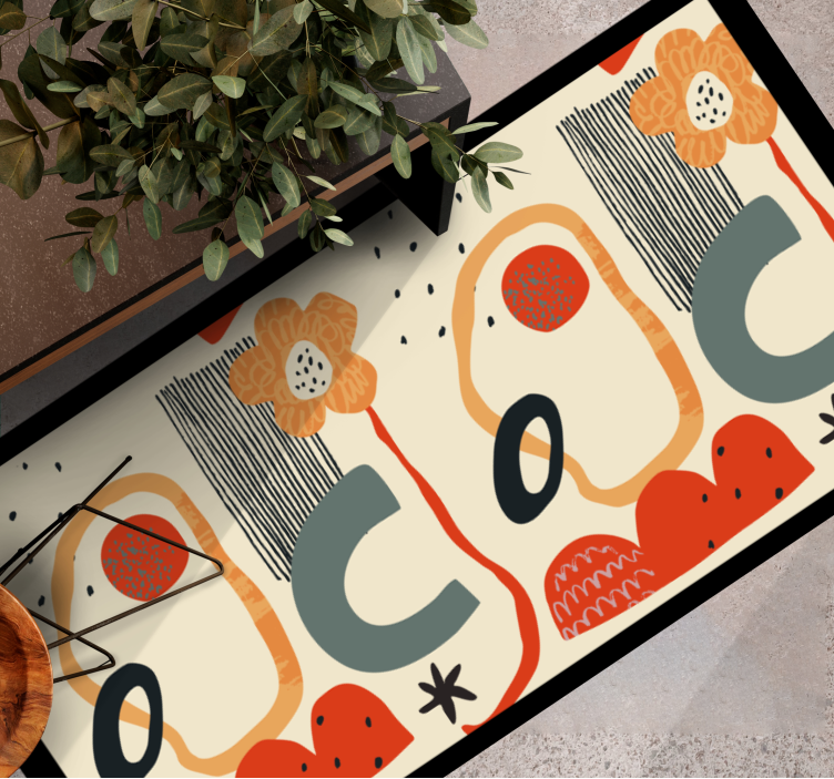 moderný vinylový koberec výrazné kvetinové prvky - Tenstickers