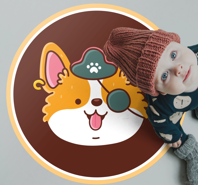 moderný vinylový koberec znak kapitána corgi - Tenstickers