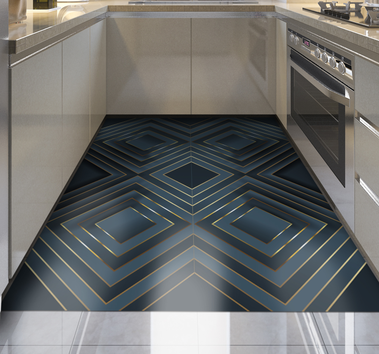 Modrá mozaika s vinylovým kobercom so špičkovou potlačou - Tenstickers