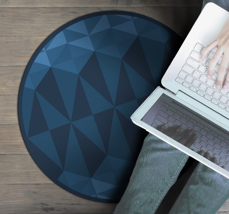 Modré trojuholníkové geometrické vinylové koberce - Tenstickers