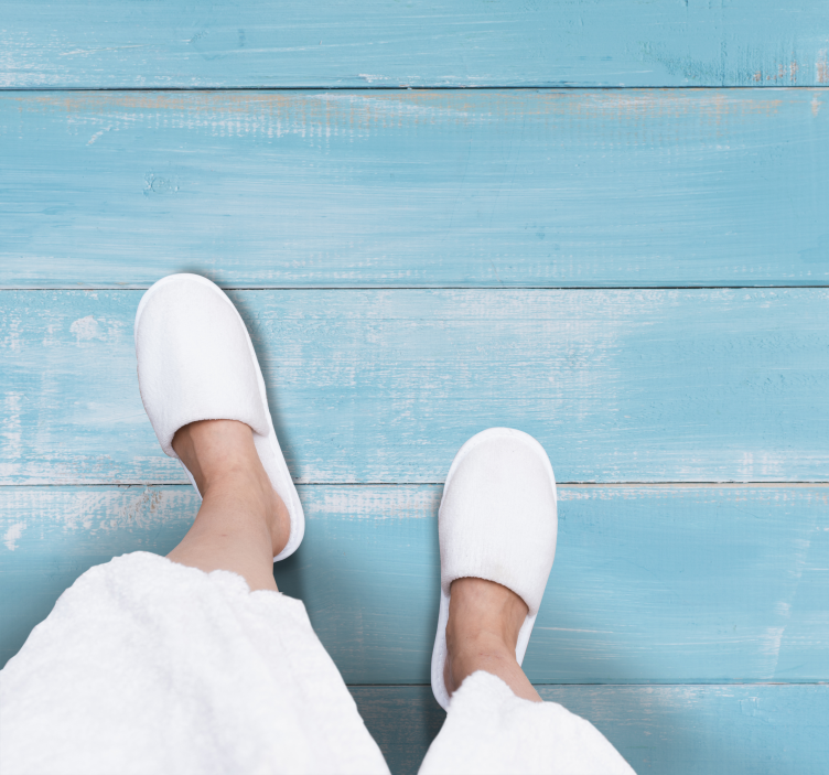 Ohromujúci modrý morský drevený vinyl koberec - Tenstickers