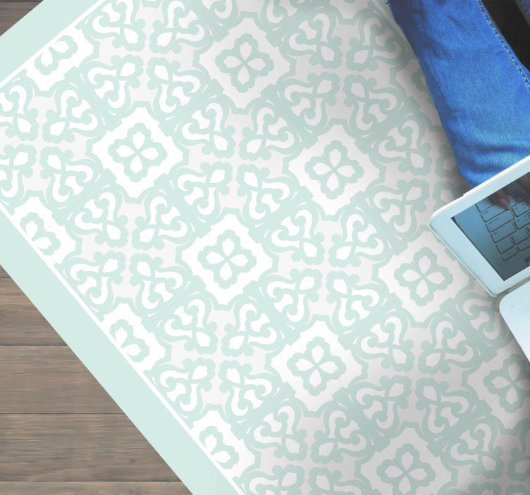 vinylový koberec kachličky elegantná tyrkysová - Tenstickers