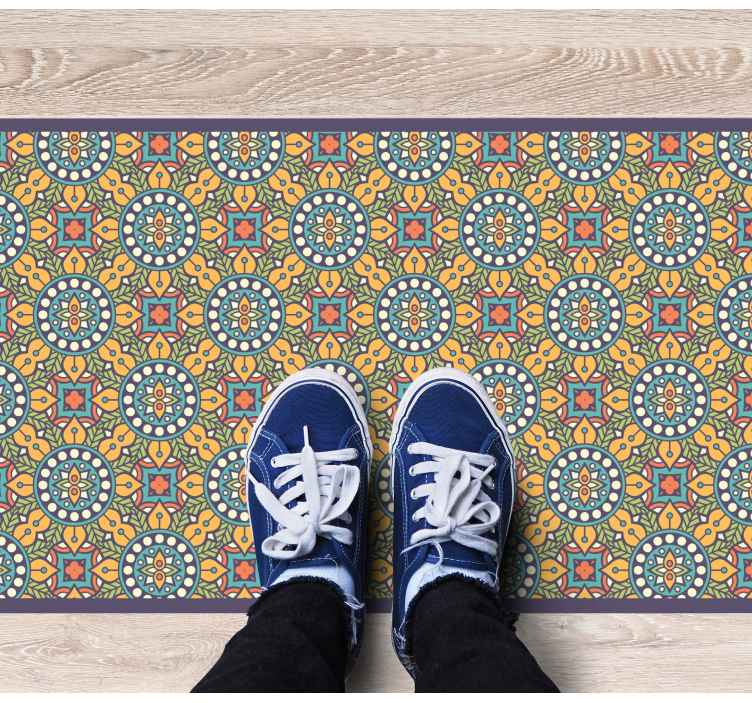 mozaika vinylový koberec farebné žlté zloženie - Tenstickers