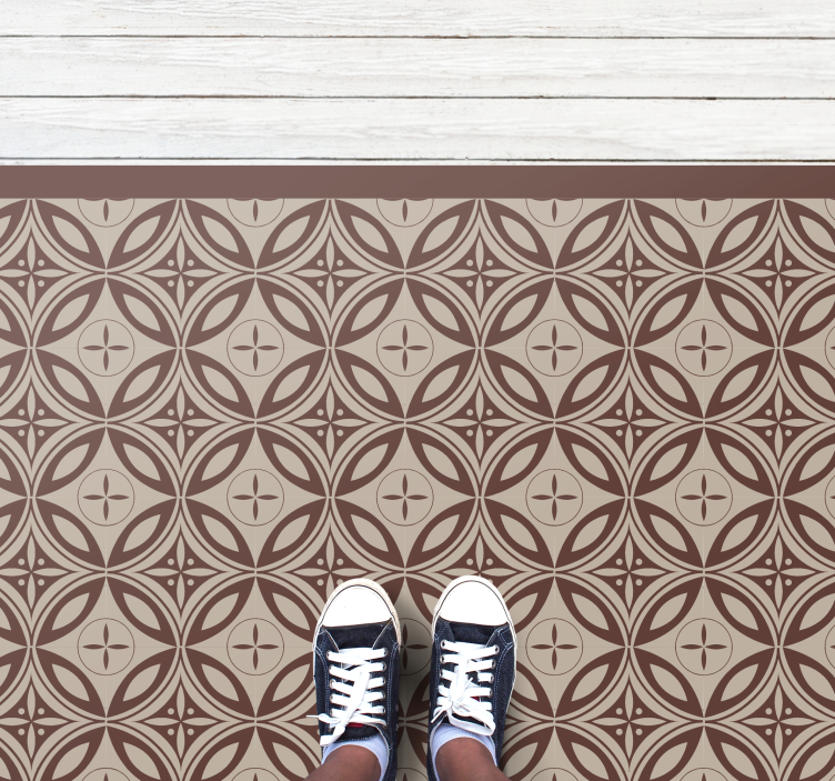 mozaika vinylový koberec hnedé vzorované tvary - Tenstickers