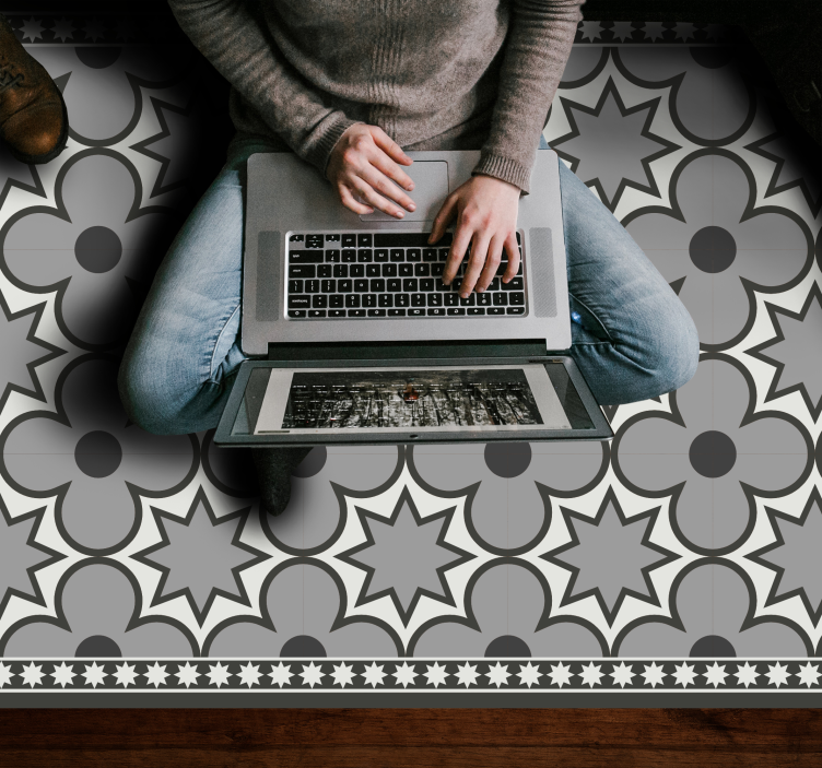 vinylový koberec kachličky hviezdicový vzor - Tenstickers