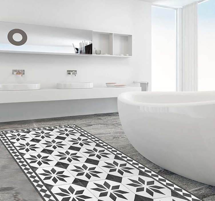 Mozaika vinylový koberec koberec v retro štýle - Tenstickers