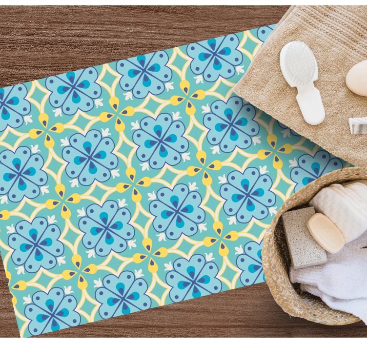 vinylový koberec kachličky kvitnúce prvky - Tenstickers