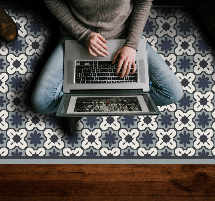 mozaika vinylový koberec sivé klasické usporiadanie - Tenstickers