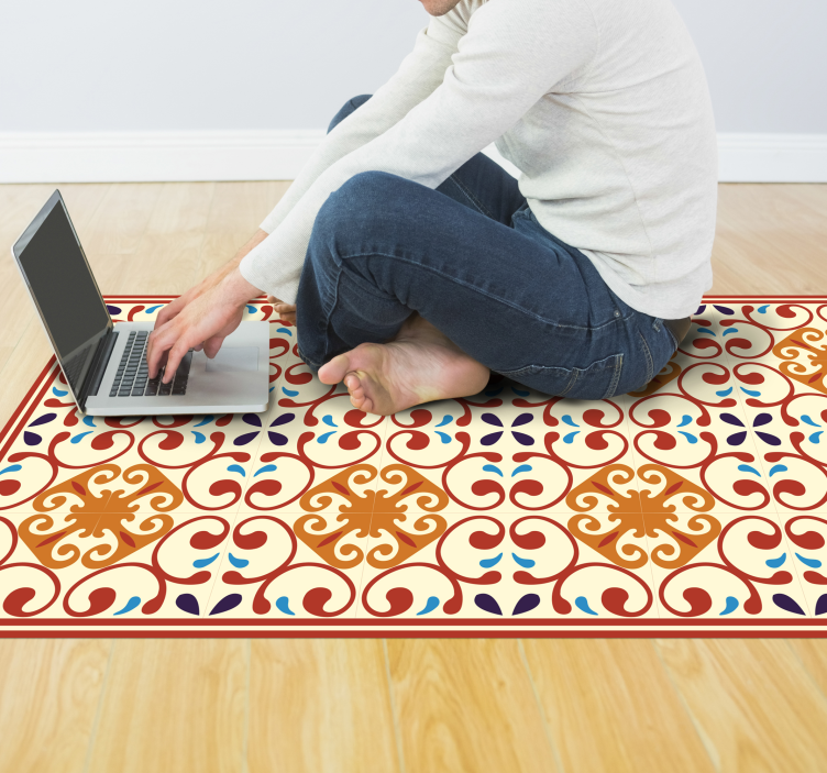 mozaika vinylový koberec prepracovaný botanický motív - Tenstickers