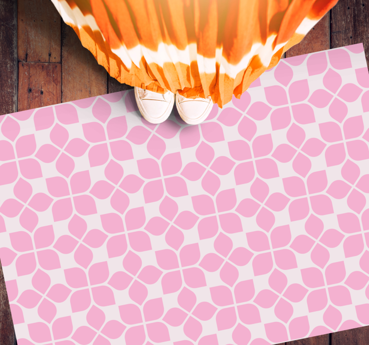 mozaika vinylový koberec ružová kvetinová dlaždica - Tenstickers