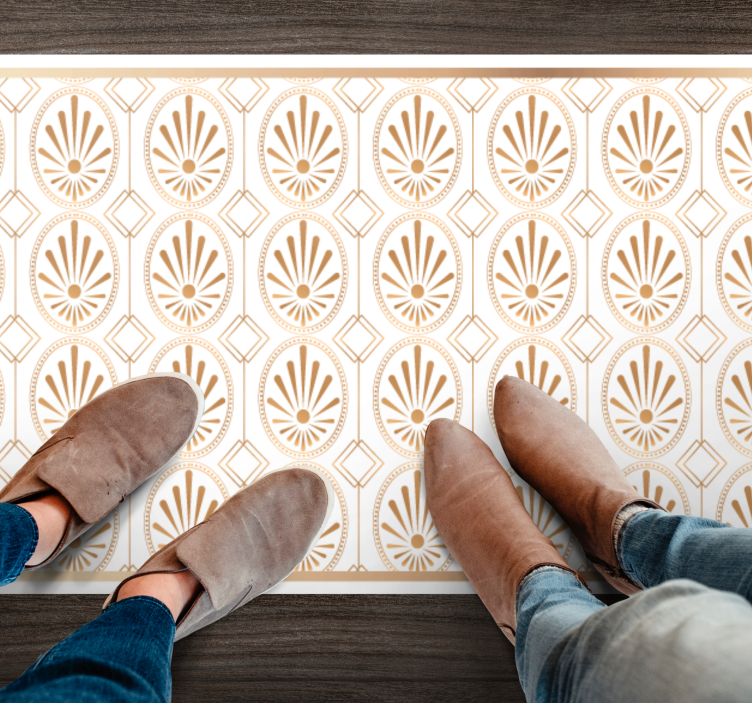 mozaika vinylový koberec sofistikovaný zlatý motív - Tenstickers