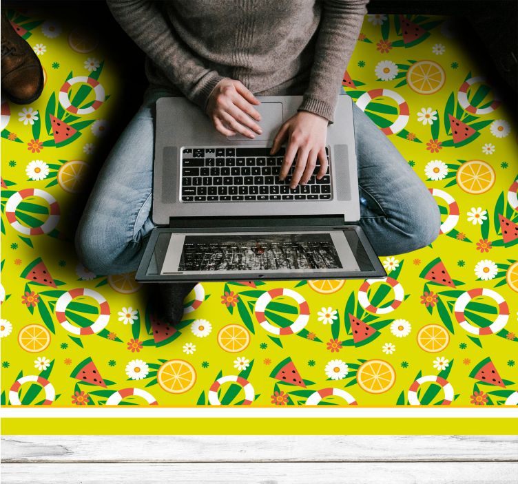 mozaika vinylový koberec žiarivé citrusové vzory - Tenstickers