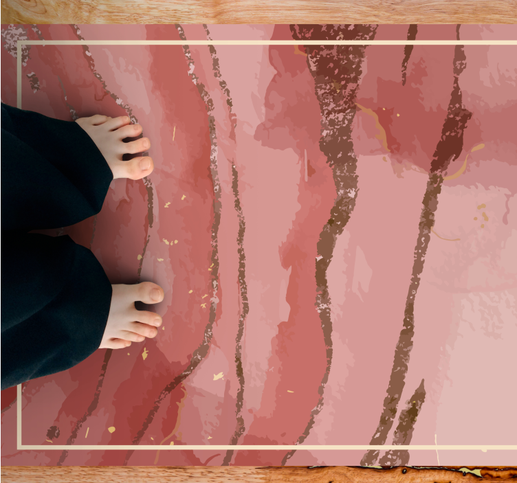 Mramorový vinylový koberec elegantné ružové víry - Tenstickers