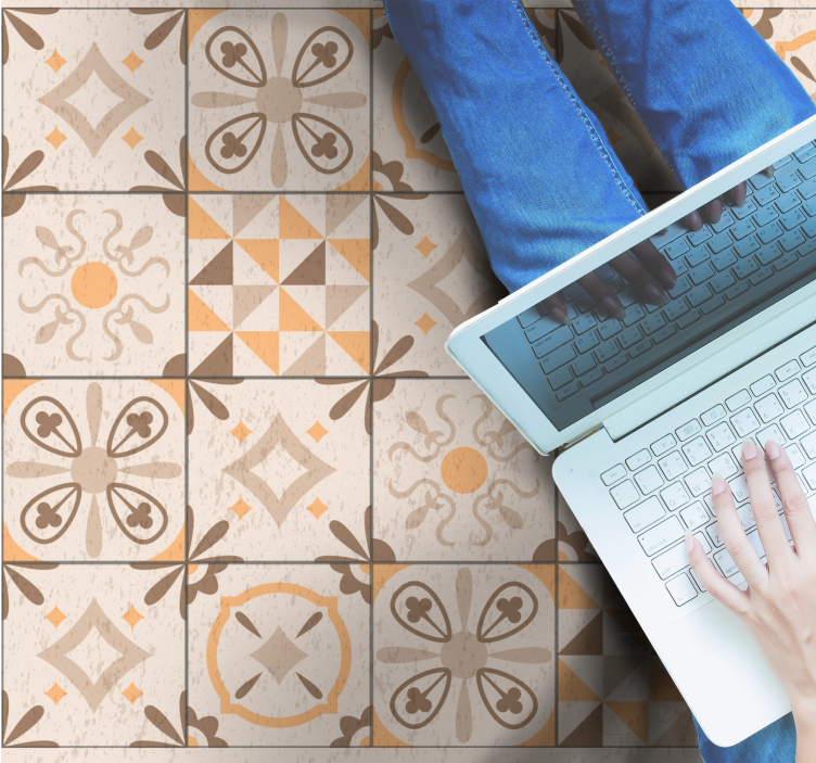 Mramorový vinylový koberec motívy vintage dlaždíc - Tenstickers