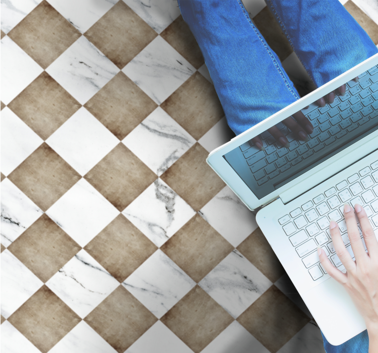 Mramorový vinylový koberec mramorová uhlopriečka - Tenstickers