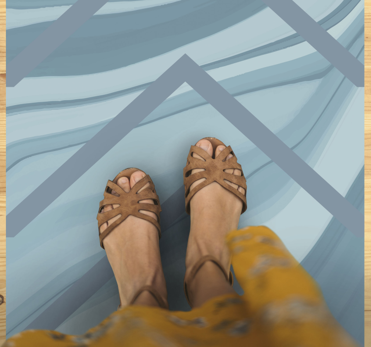 Mramorový vinylový koberec štýlové modré vlny - Tenstickers