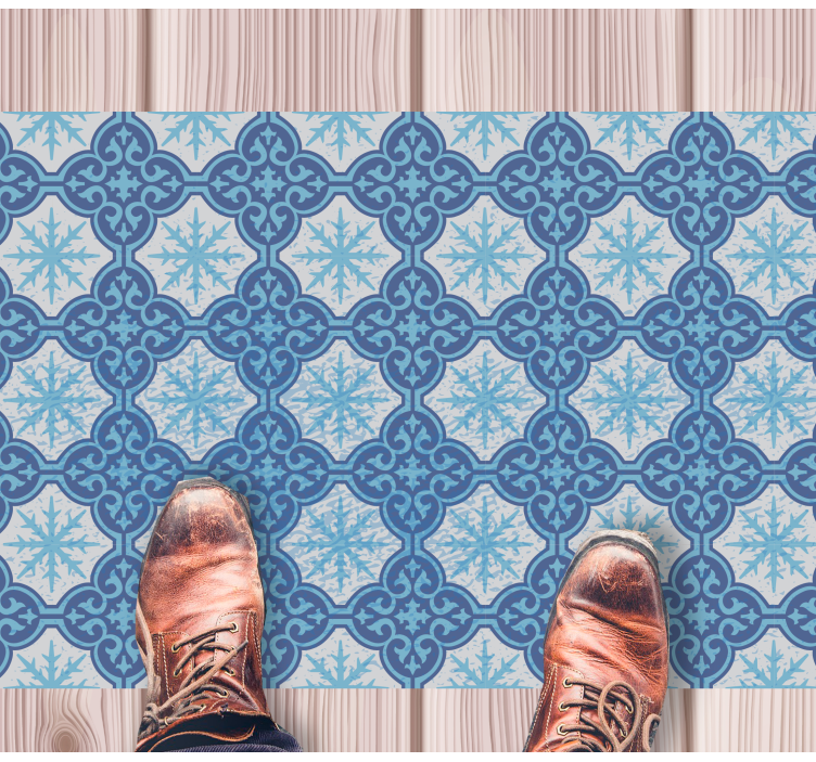 vinylový koberec kachličky znak snehovej vločky - Tenstickers