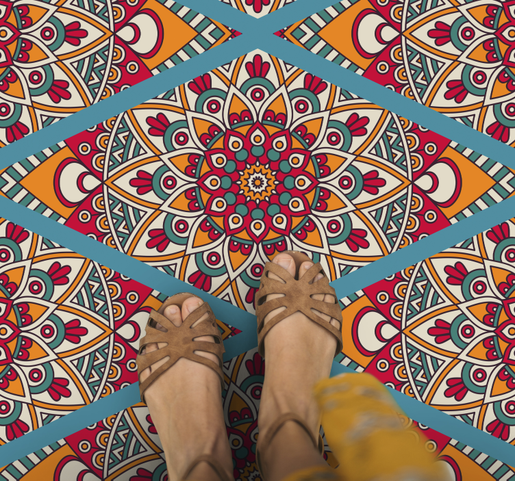 Ornamentálny farebný vintage vzor vintage koberec - Tenstickers