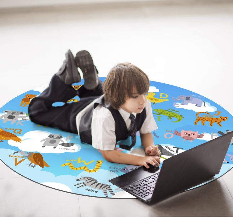 Okrúhly anglický vinylový abecedný koberec - Tenstickers