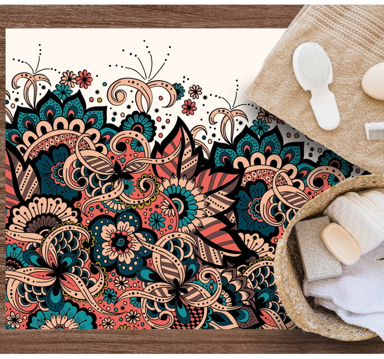 Ornament arabský kvetinový štýl kvetinový koberec - Tenstickers