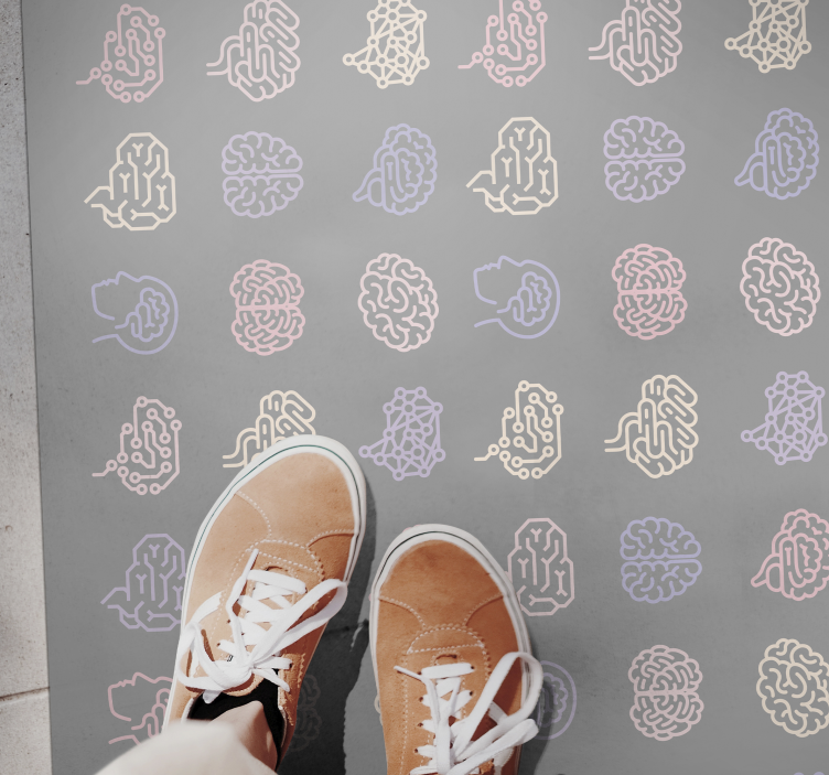 Pastelové mozgy moderný vinylový koberec - Tenstickers