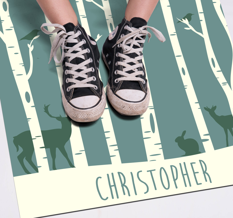 Osobný vinylový koberec pre lesné zvieratá - Tenstickers