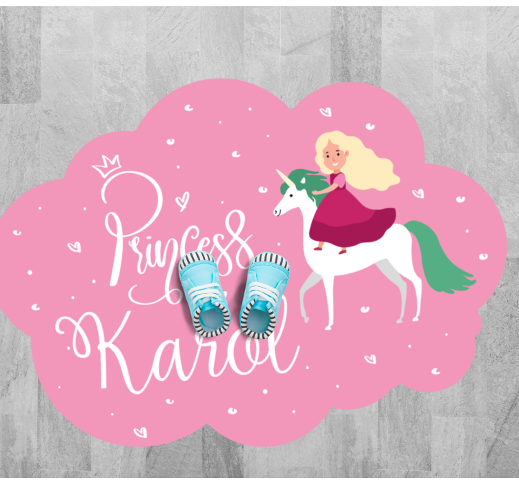 Princezná na koni personalizovaná podložka - Tenstickers