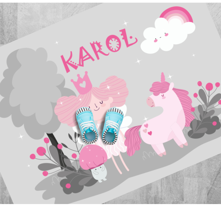 Princezná so zvieratami personalizovaná podložka - Tenstickers