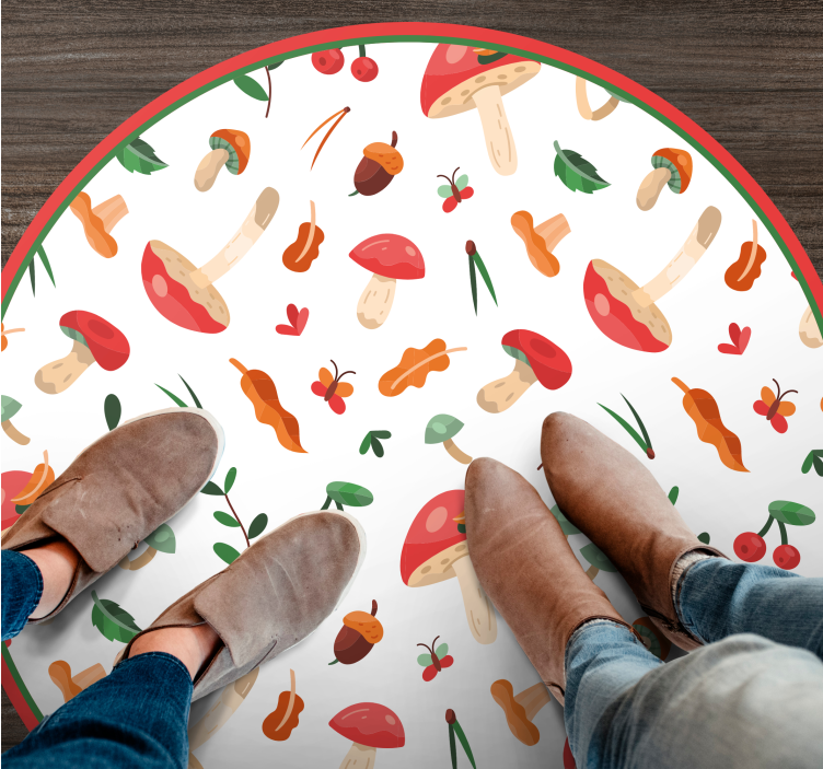 vinylový koberec s kvetmi kvetinový motív húb - Tenstickers