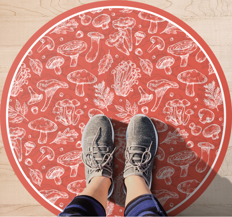 prírodný vinylový koberec ilustrácia húb - Tenstickers