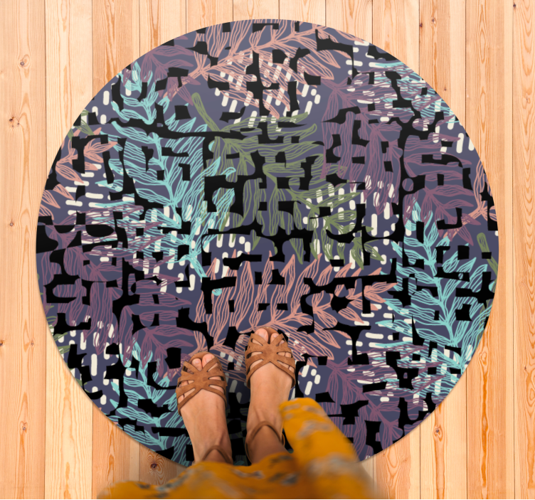 vinylový koberec s kvetmi listové botanické prvky - Tenstickers