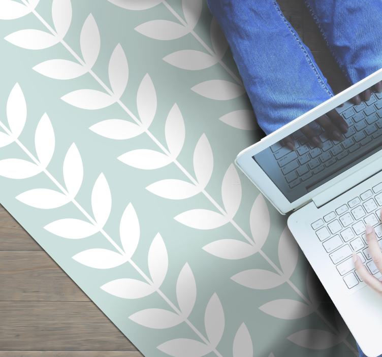 prírodný vinylový koberec listový zelený vzor - Tenstickers