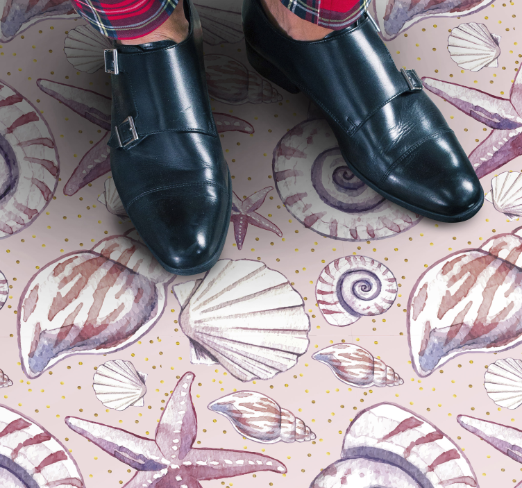 prírodný vinylový koberec mušle a nebeské telá - Tenstickers