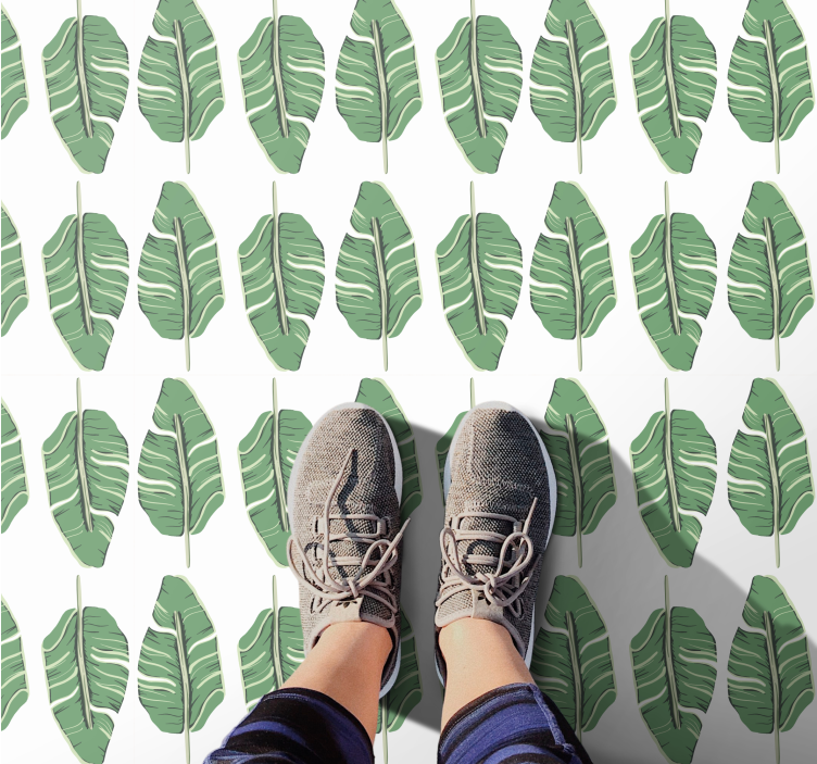 prírodný vinylový koberec opulentný motív listov - Tenstickers