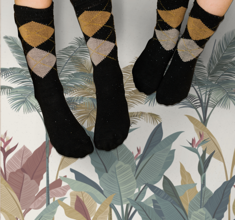 prírodný vinylový koberec paleta tropických rastlín - Tenstickers