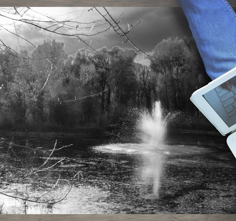 prírodný vinylový koberec pokojný výhľad na vodopád - Tenstickers