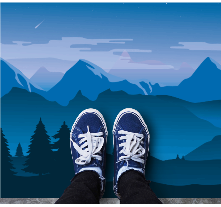 prírodný vinylový koberec scéna s výhľadom na hory - Tenstickers