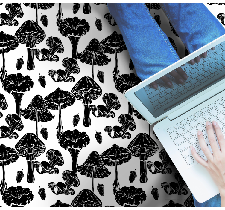 prírodný vinylový koberec štylizovaný vzor húb - Tenstickers