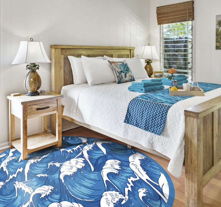 prírodný vinylový koberec vzor oceánskych vĺn - Tenstickers