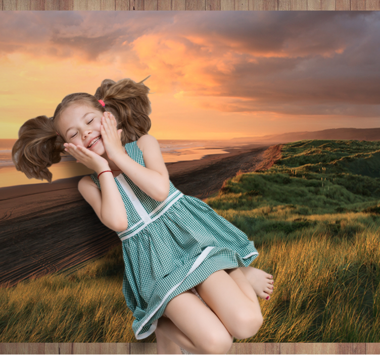 prírodný vinylový koberec západ slnka pláž - Tenstickers