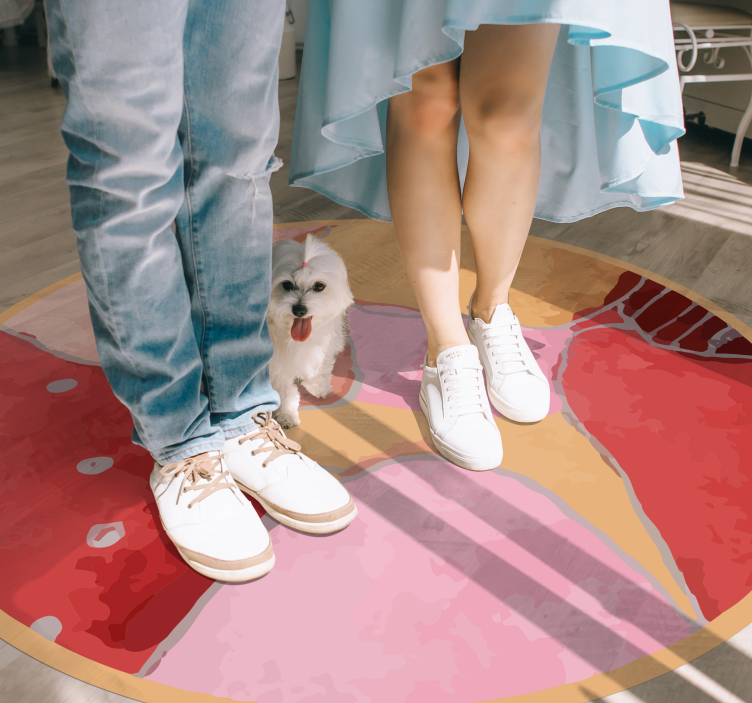 vinylový koberec do predsiene žiarivé kvetinové motívy - Tenstickers