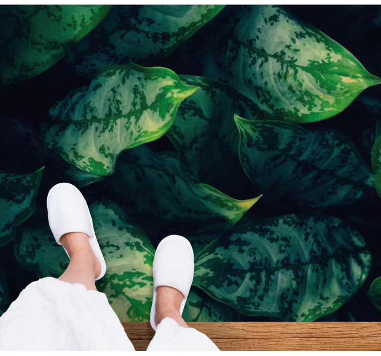 prírodný vinylový koberec žiarivo zelené listy - Tenstickers