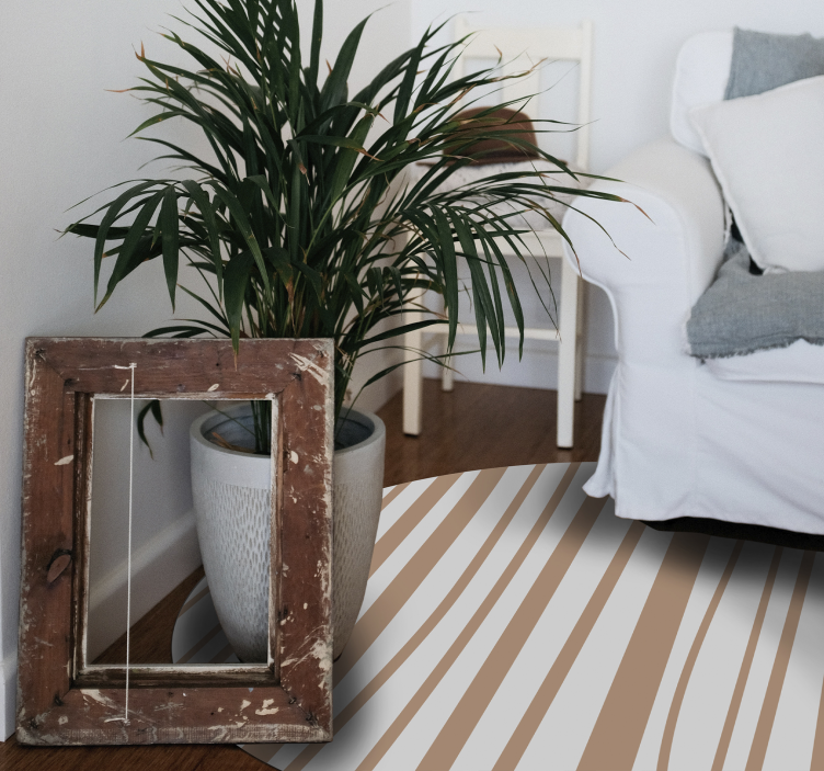 Pruhovaný hnedý severský vinylový koberec - Tenstickers