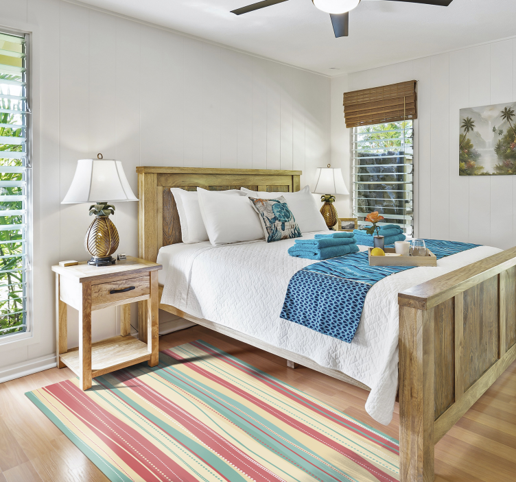 Pruhovaný viacfarebný pruhovaný koberec - Tenstickers