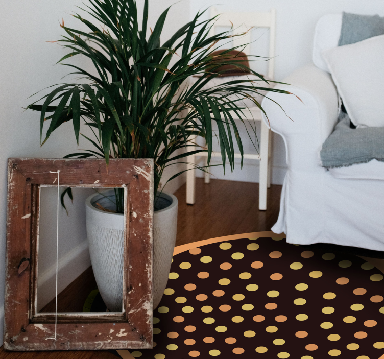 pruhovaný vinylový koberec bodkovaný kruh - Tenstickers