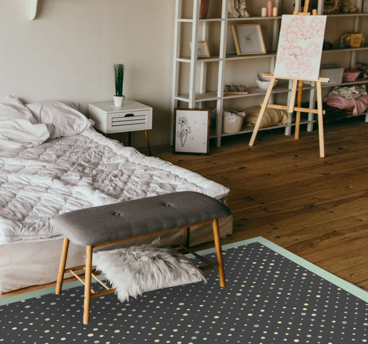 pruhovaný vinylový koberec bodkovaný vzor - Tenstickers